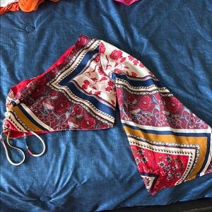 fab'rik Red and Blue Floral Blouse